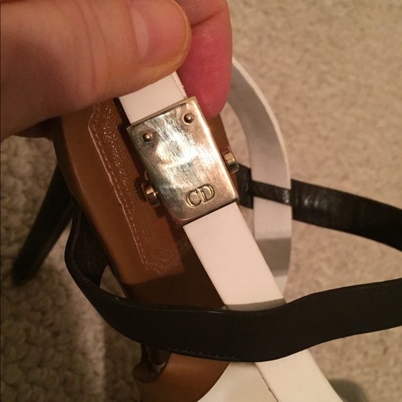 Christian Dior color block leather slingback 37.5 - Picture 3 of 16